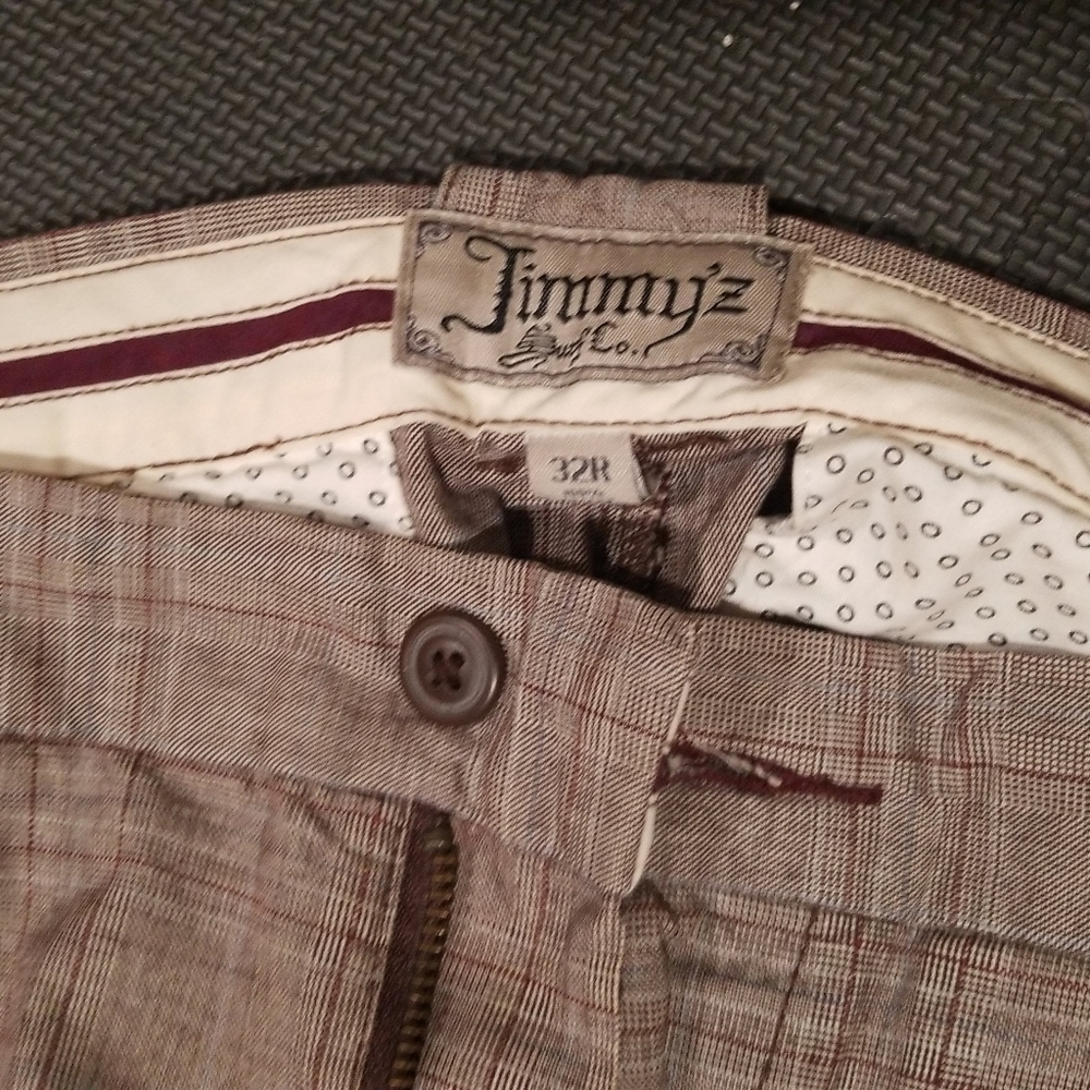 Jimmy Z plaid wide leg surf slacks 32x32